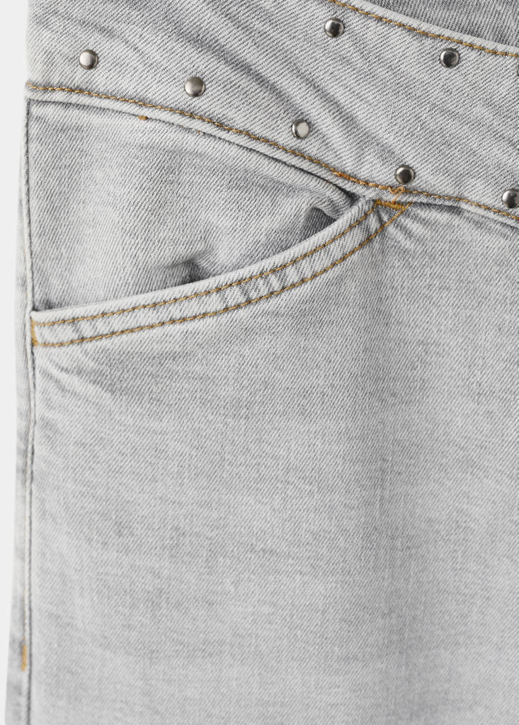 Low-waist studded jeans — Denim Grey