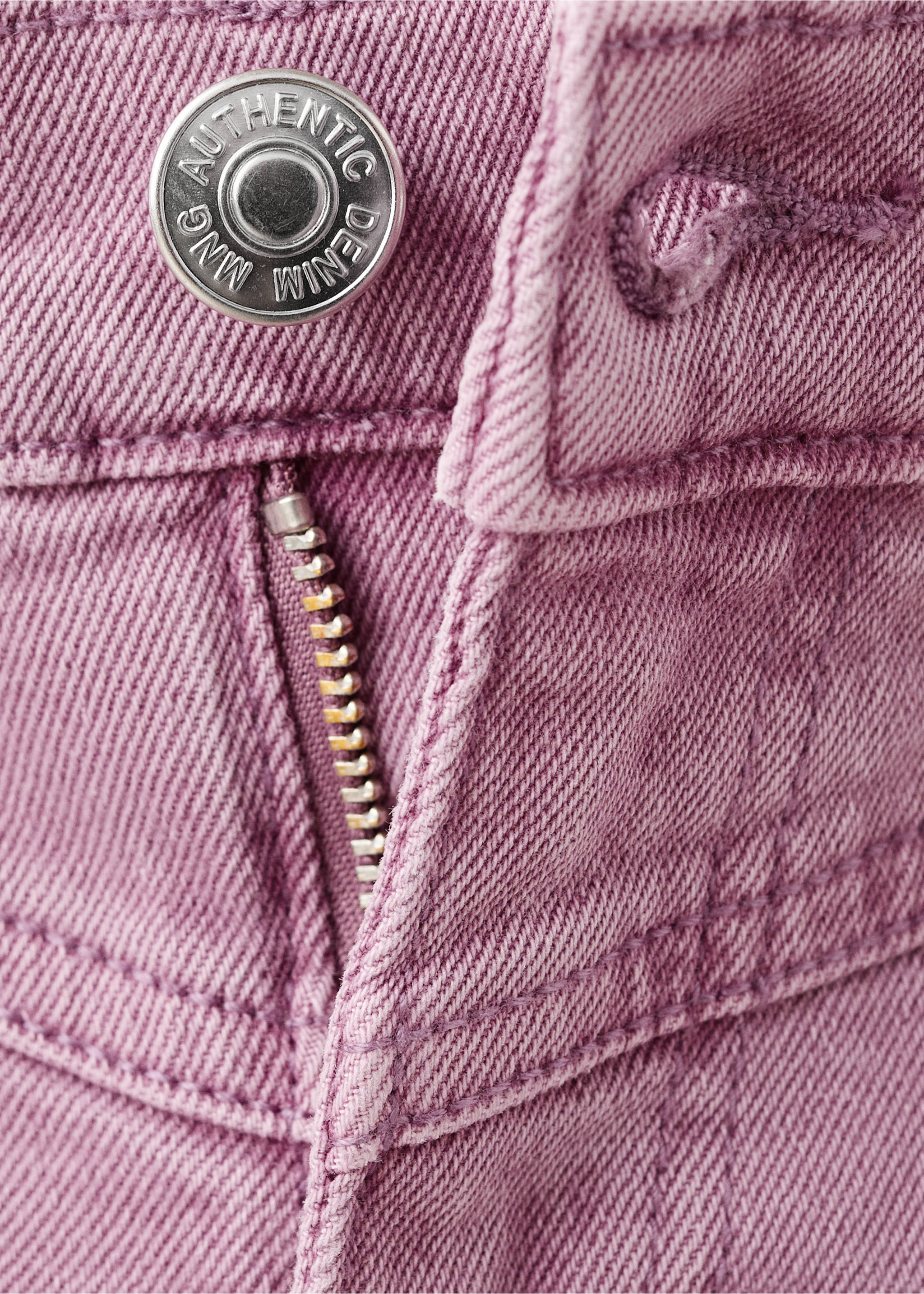 Frayed hem straight jeans - Details of the article 8, Pale Pink. Ref: 27011298-00.