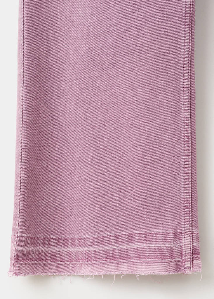 Frayed hem straight jeans — Pale Pink
