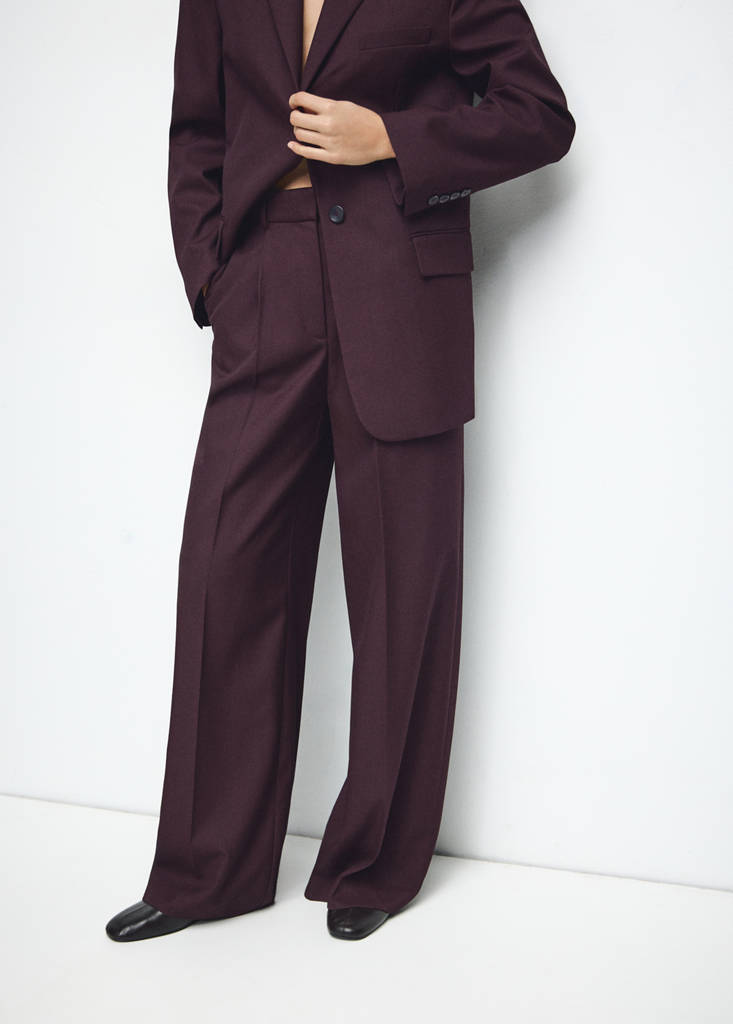 Wide leg suit trousers