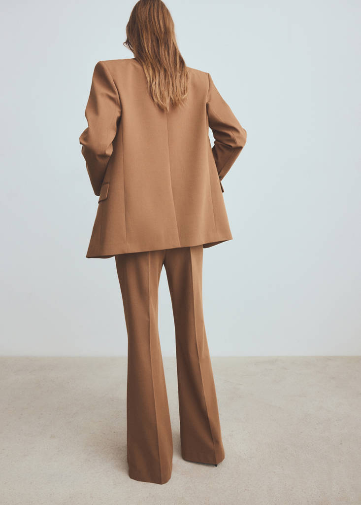 Wide leg suit trousers — Caramel