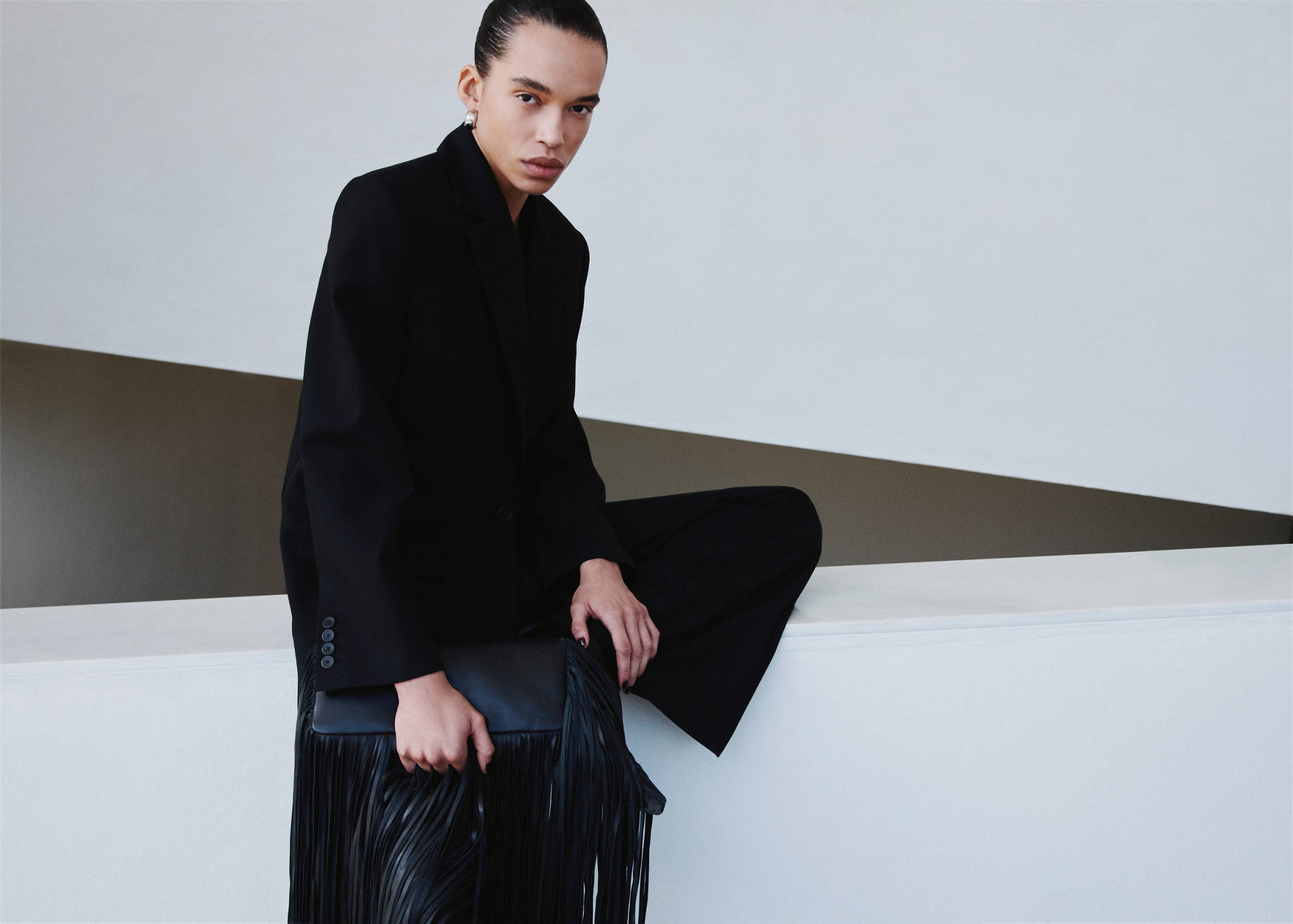 Wide leg suit trousers - Panoramic plane