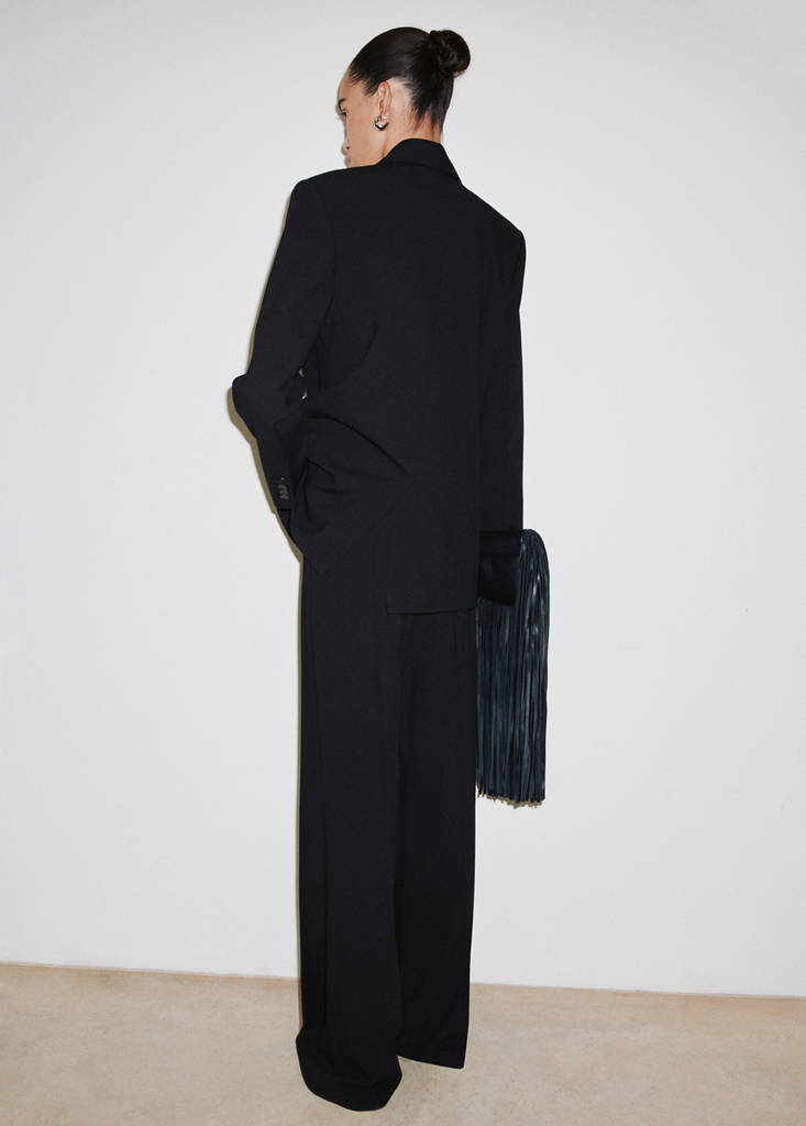 Wide leg suit trousers — Black