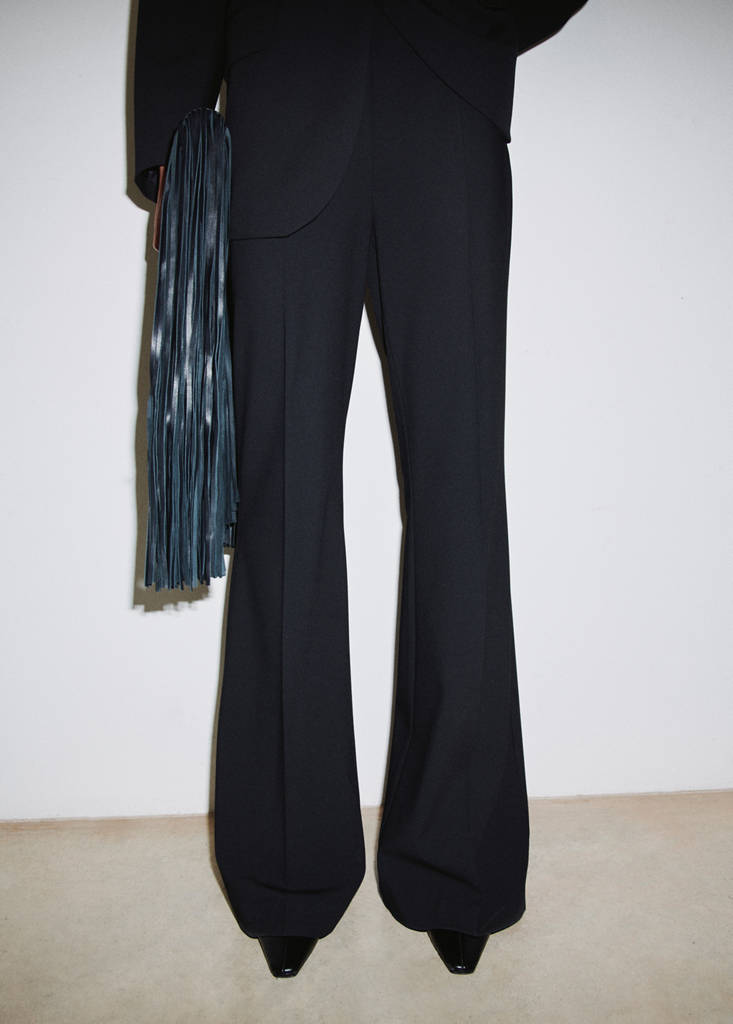 Wide leg suit trousers — Black
