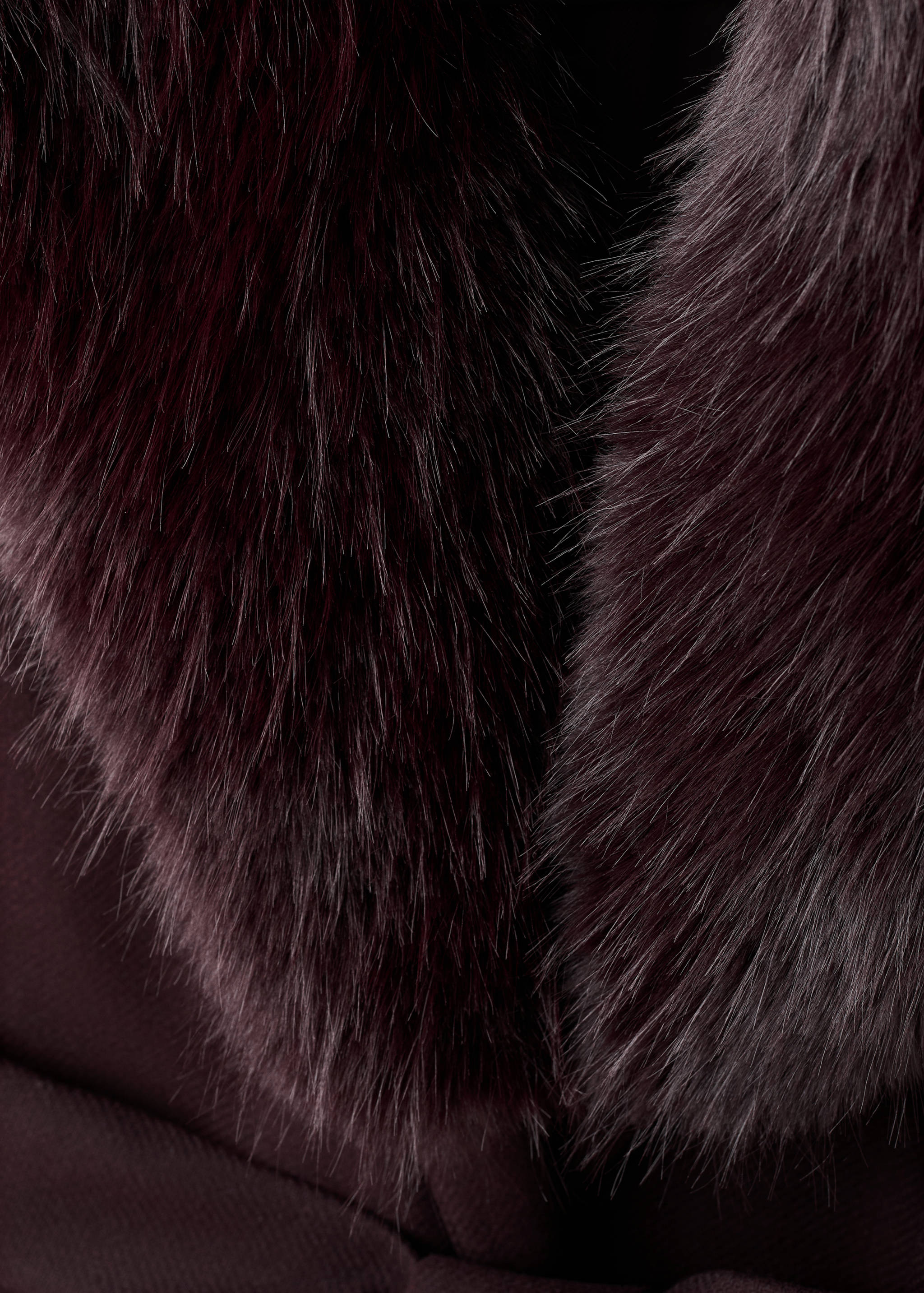 Manteau laine Manteco col fausse fourrure - Détail de l'article 0