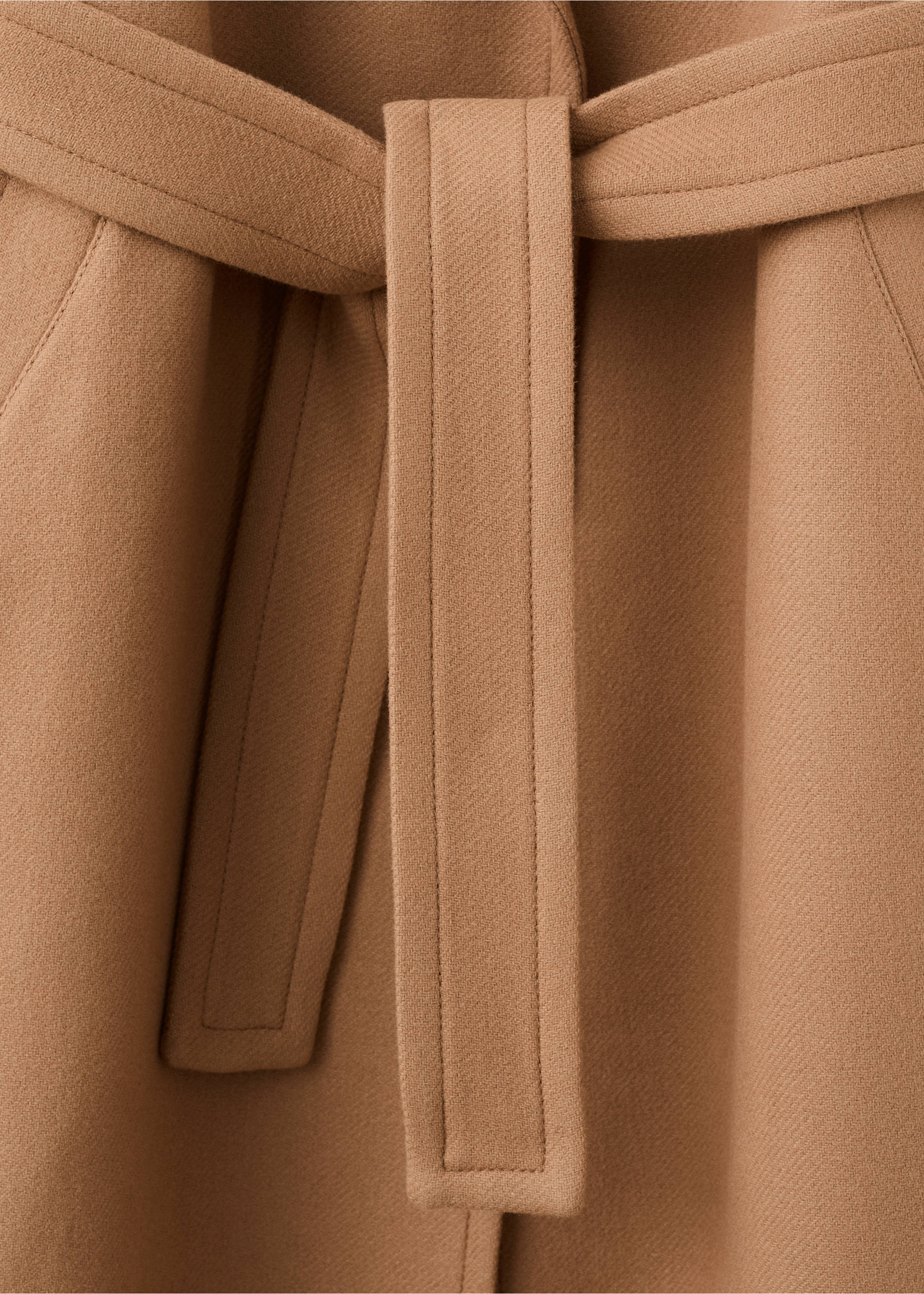 Manteco wool coat with belt - Details of the article 8, Medium Brown. Ref: 27011304-00.