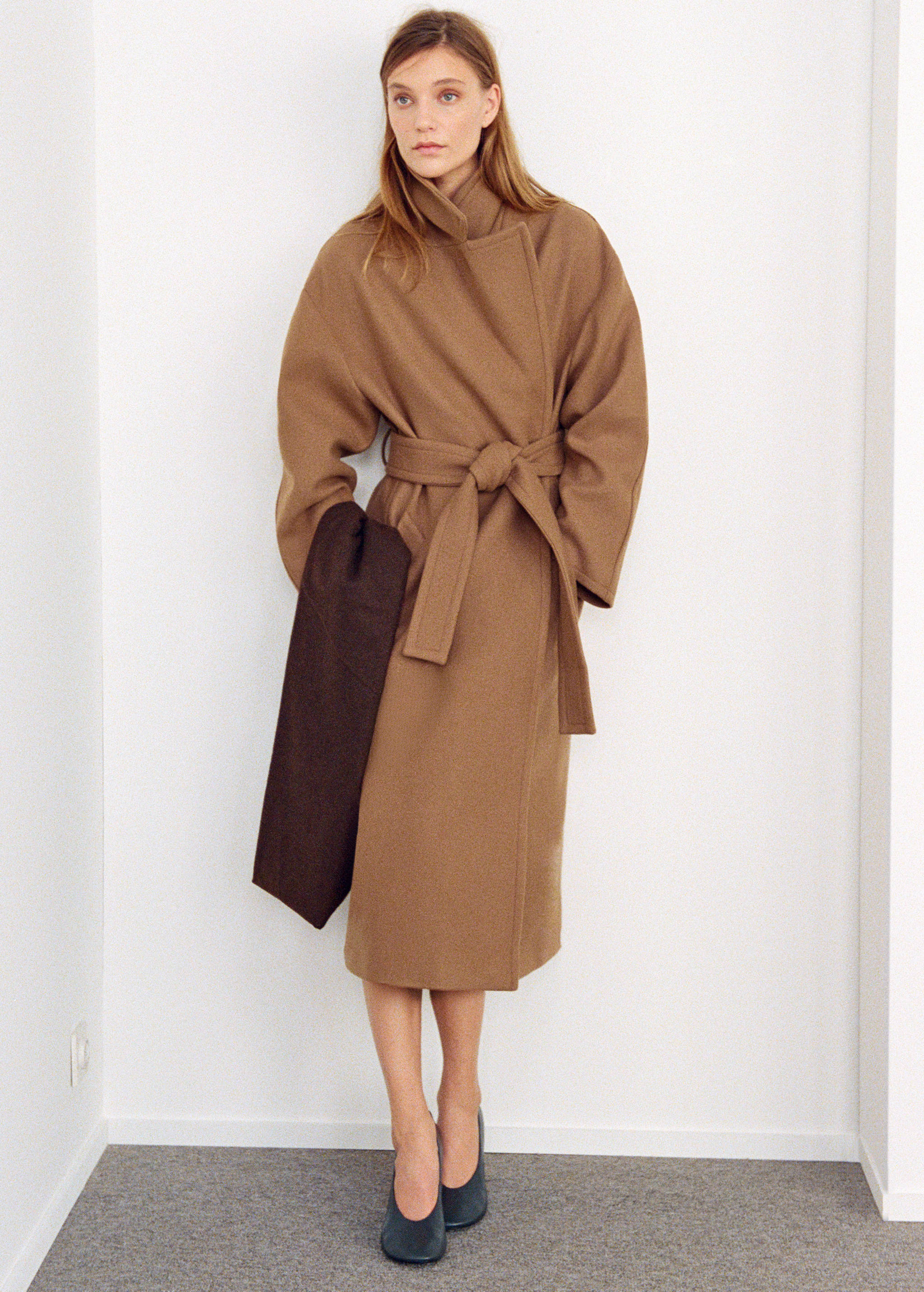 Manteco wool coat with belt - General plane