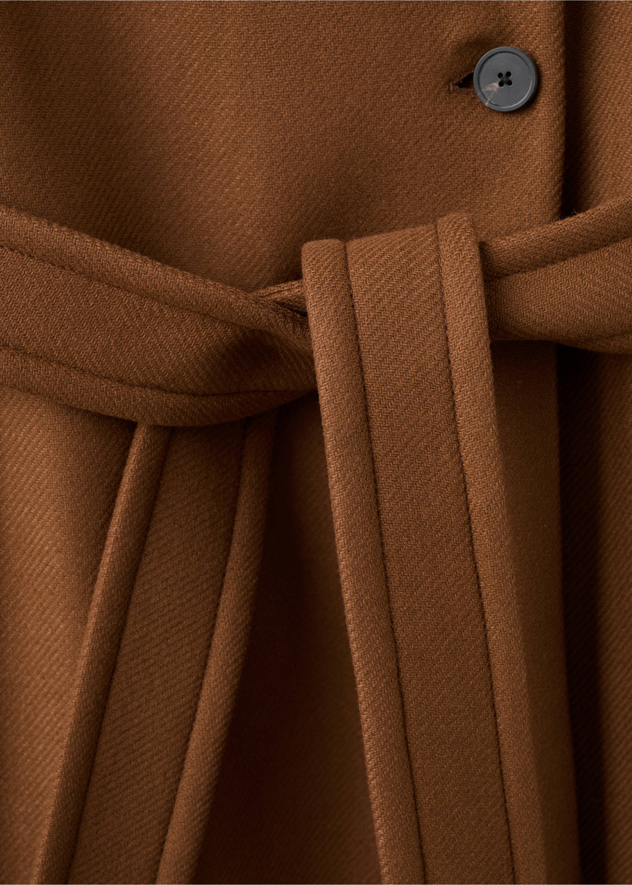 Manteco wool coat with belt - Details of the article 0, Medium Brown. Ref: 27011305-00.