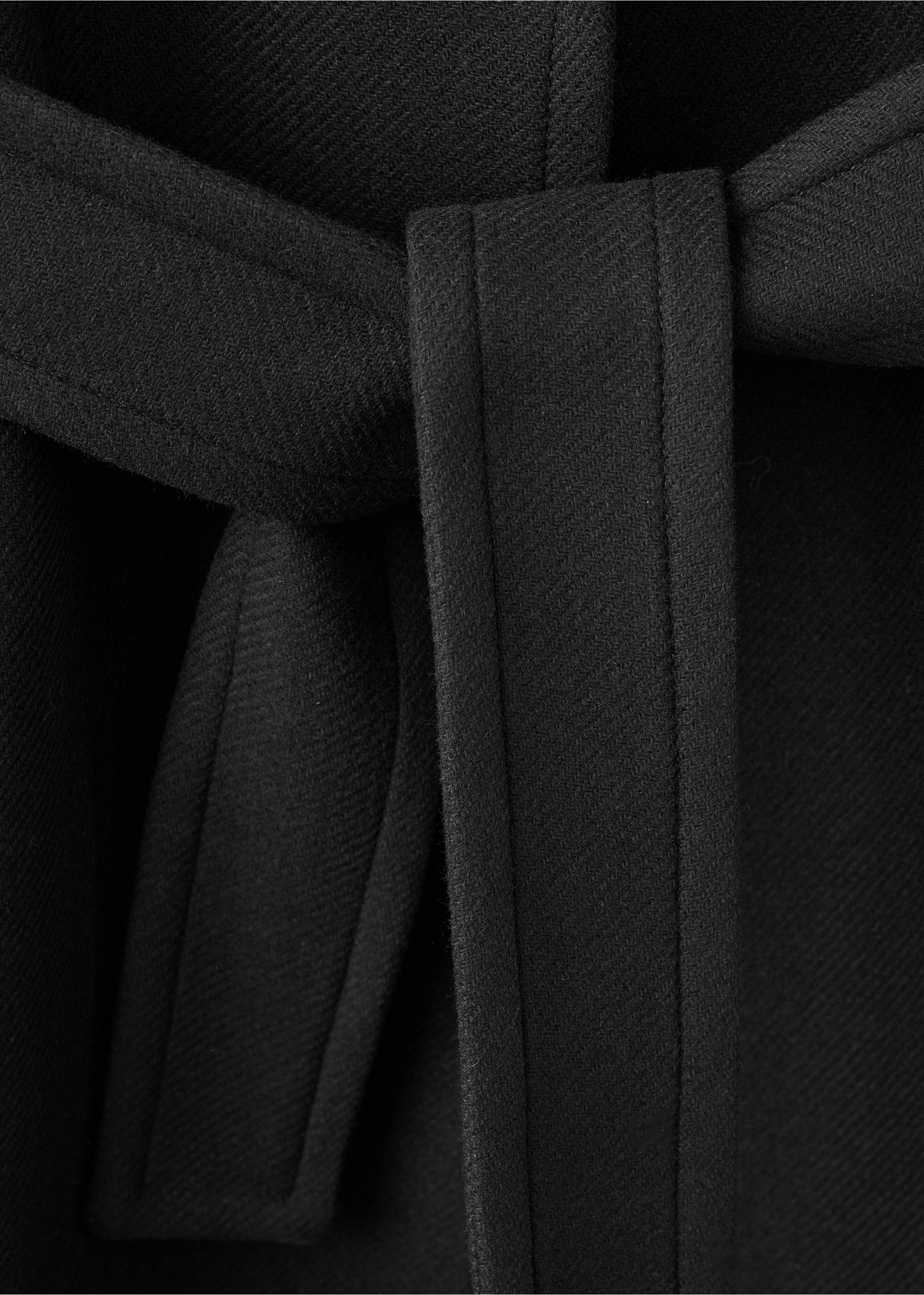 Manteau laine Manteco ceinture - Détail de l'article 8, Noir. Ref: 27011306-00.