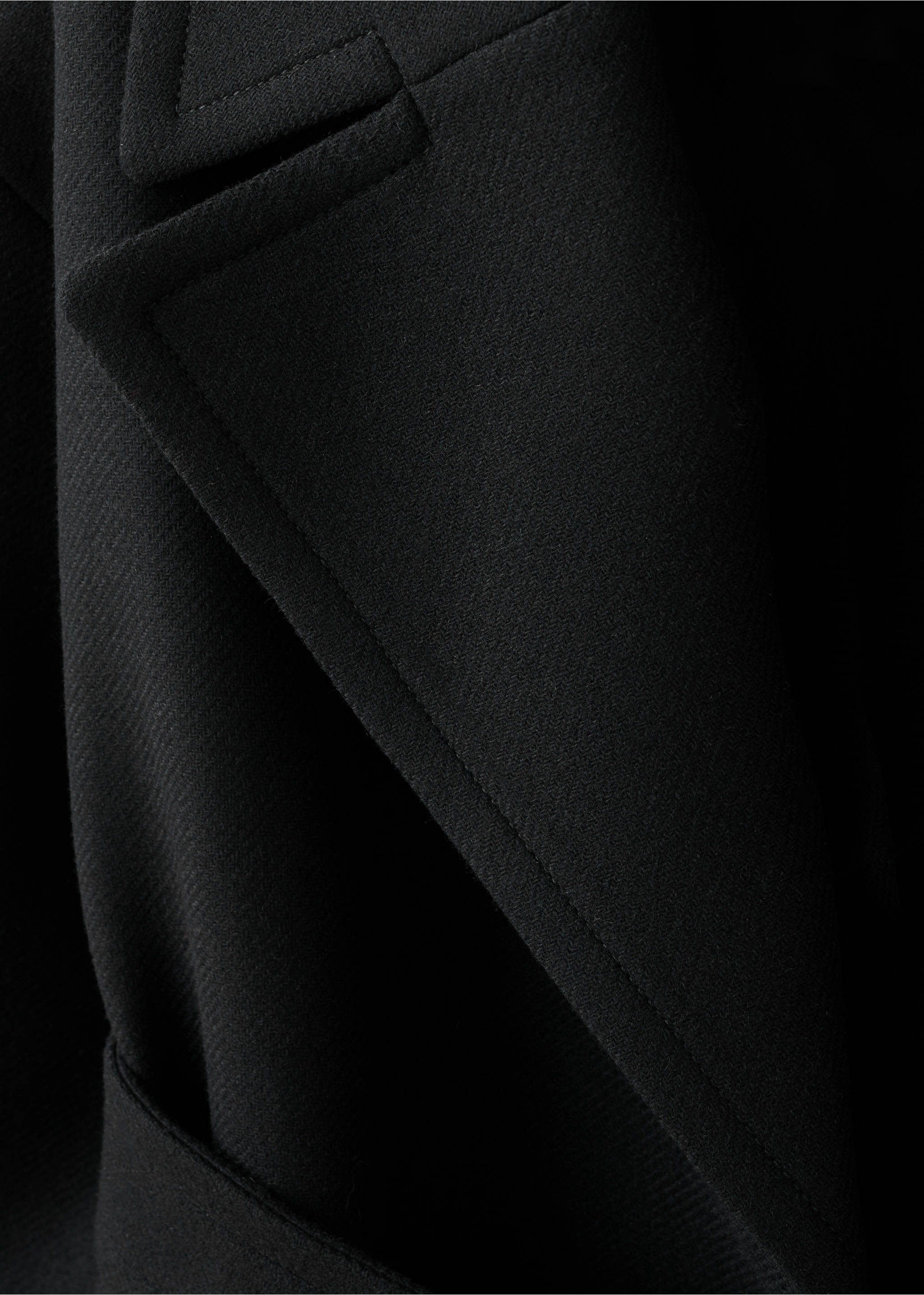 Manteco wool coat with belt - Details of the article 8, Black. Ref: 27011308-00.