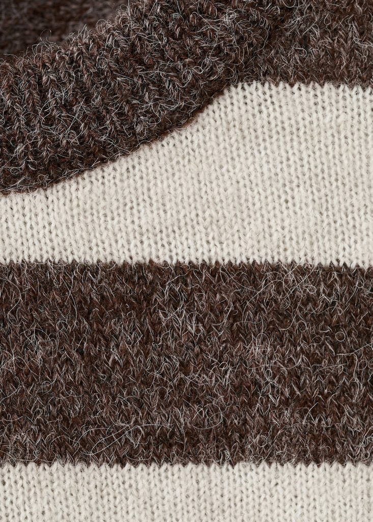 Knit striped sweater — Brown