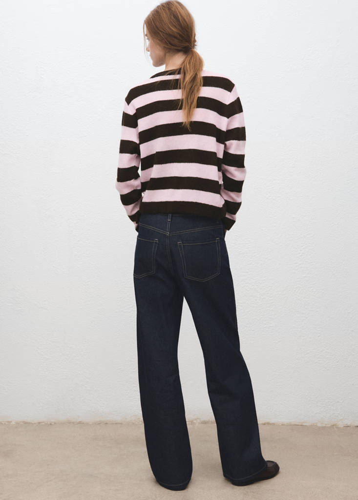 Knit striped sweater — Pink