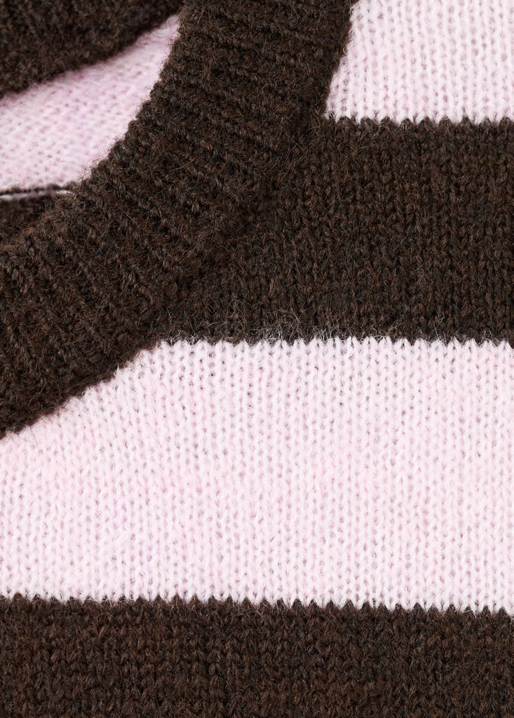 Knit striped sweater — Pink