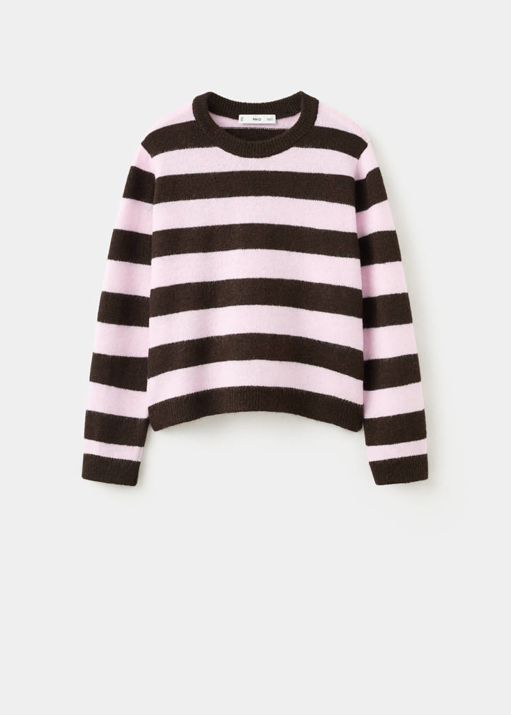Knit striped sweater — Pink