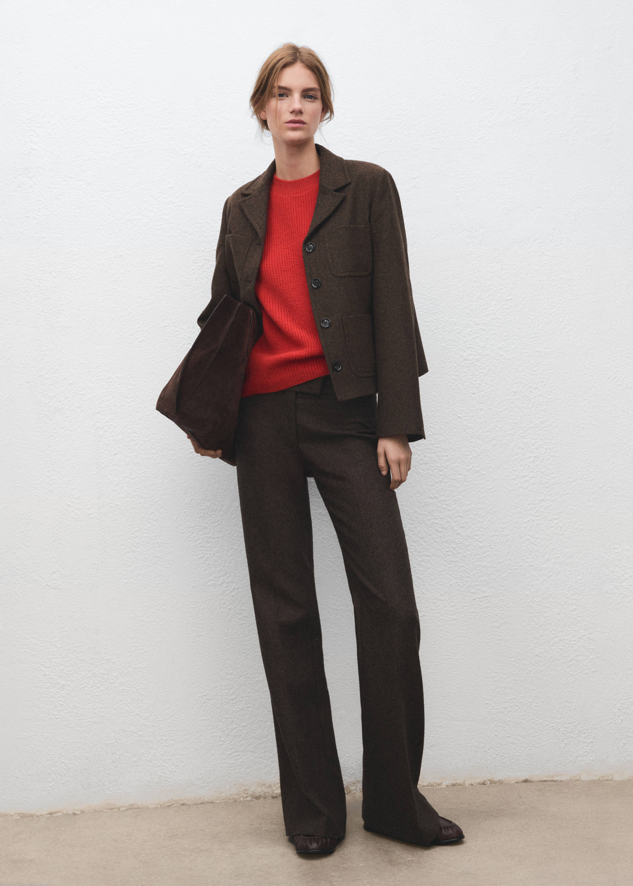 Three-quarter sleeve knitted sweater - General plane