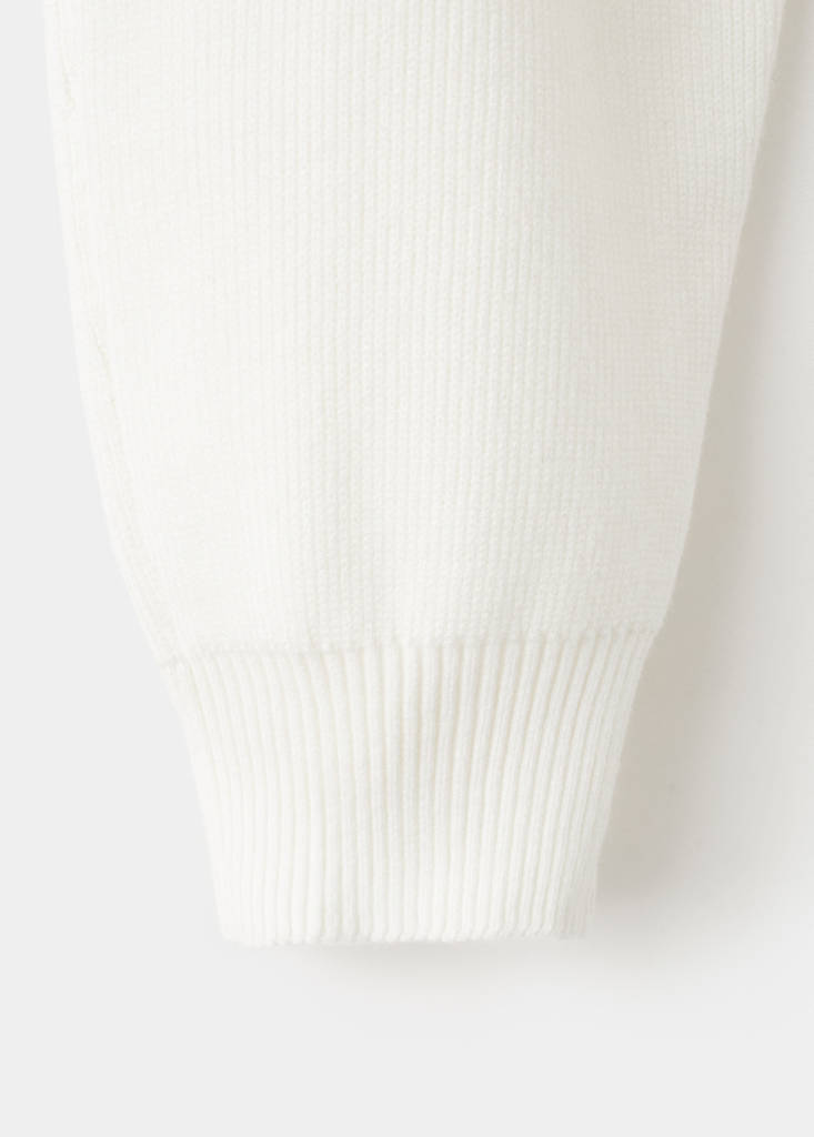 Turtleneck sweater with jewel buttons — Ecru