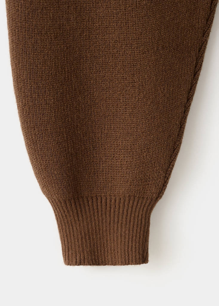 Turtleneck sweater with jewel buttons — Brown