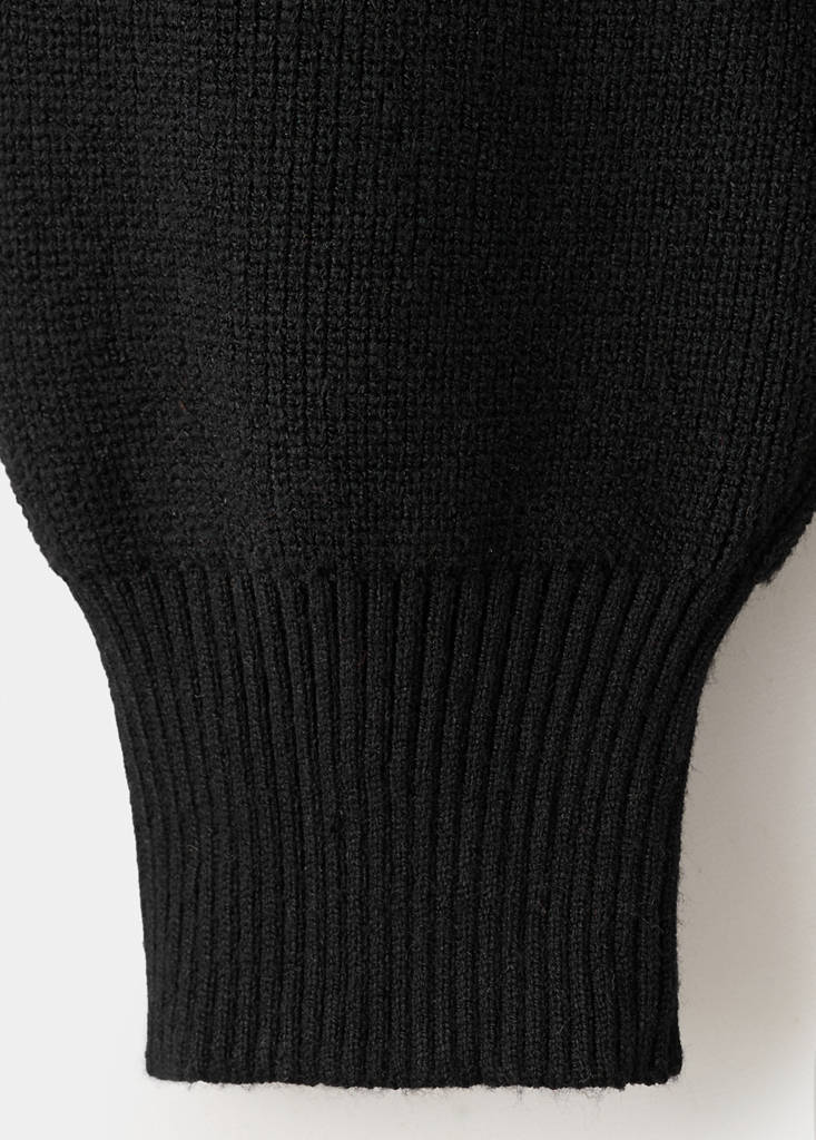 Turtleneck sweater with jewel buttons — Black