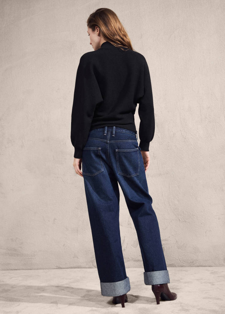 Turtleneck sweater with jewel buttons — Black