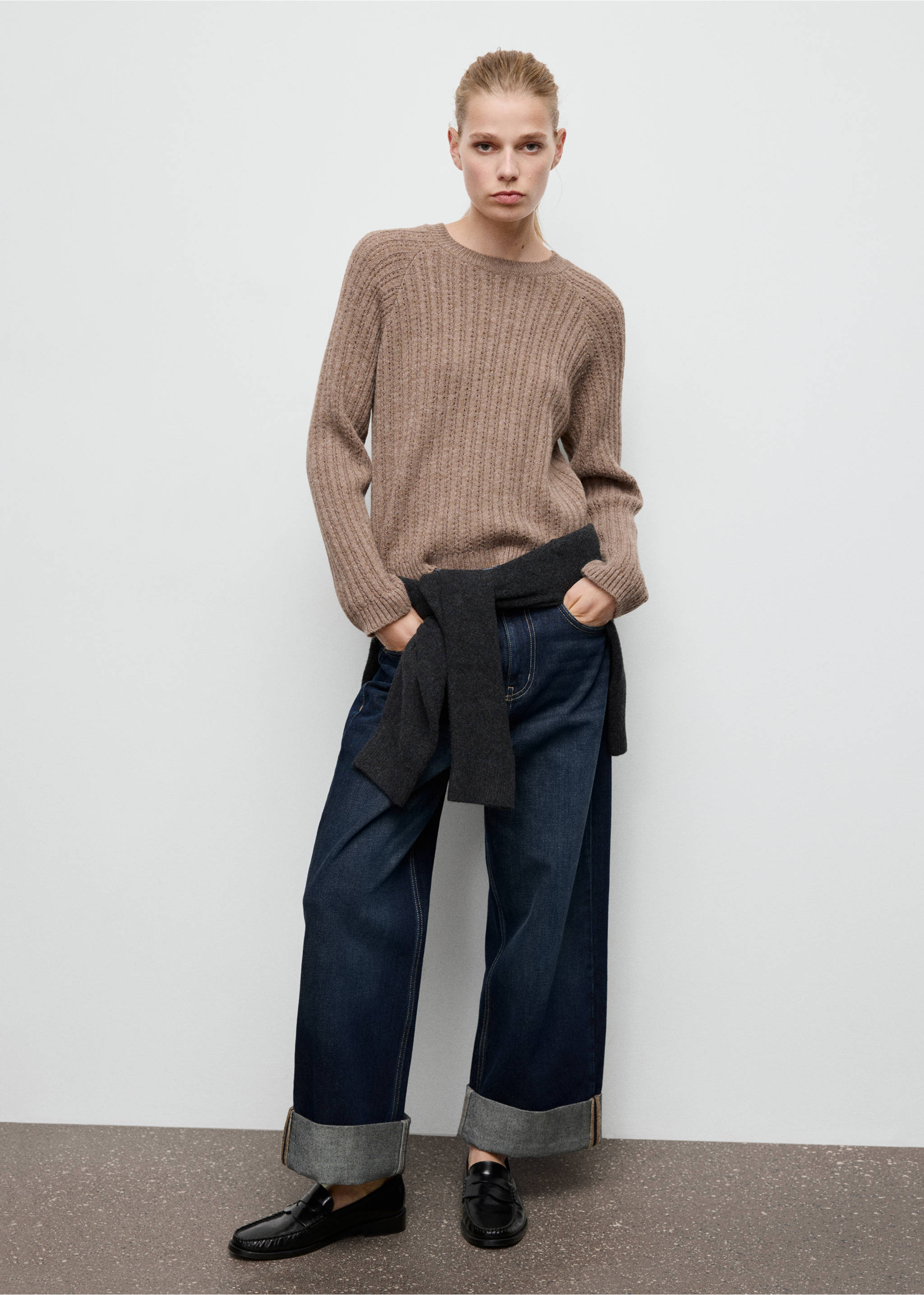 网眼针织毛衣 - null, 褐色. Ref: 27011313-00.