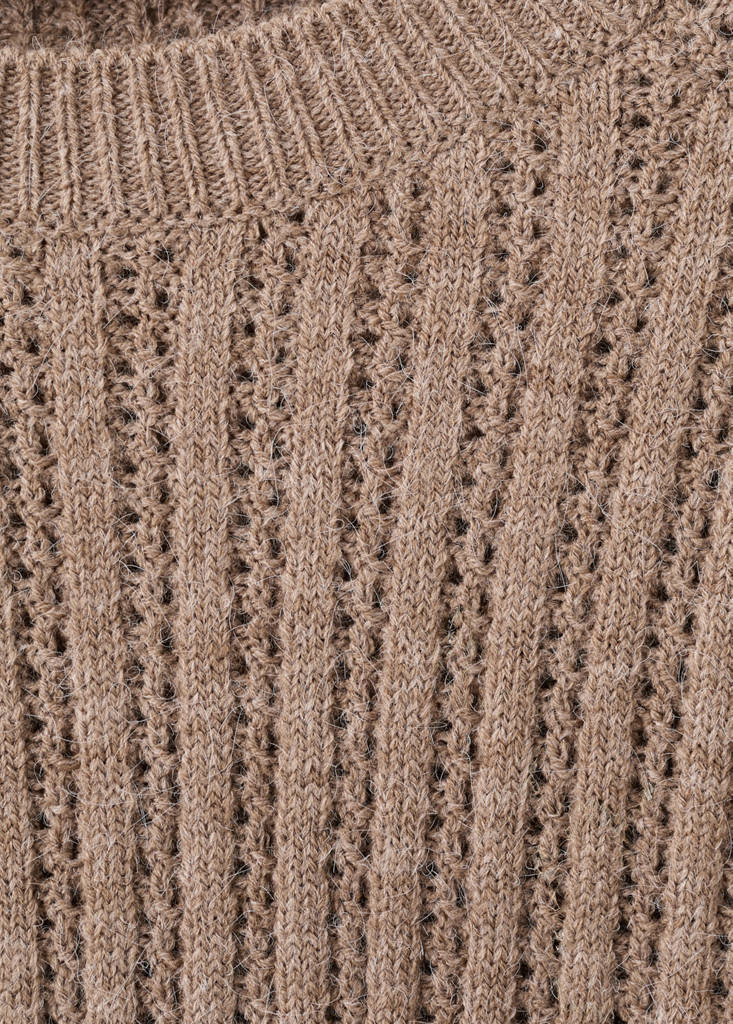 Openwork knit sweater — Brown