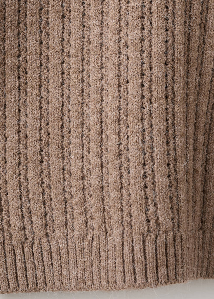 Openwork knit sweater — Brown