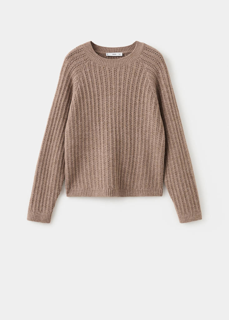 Openwork knit sweater — Brown