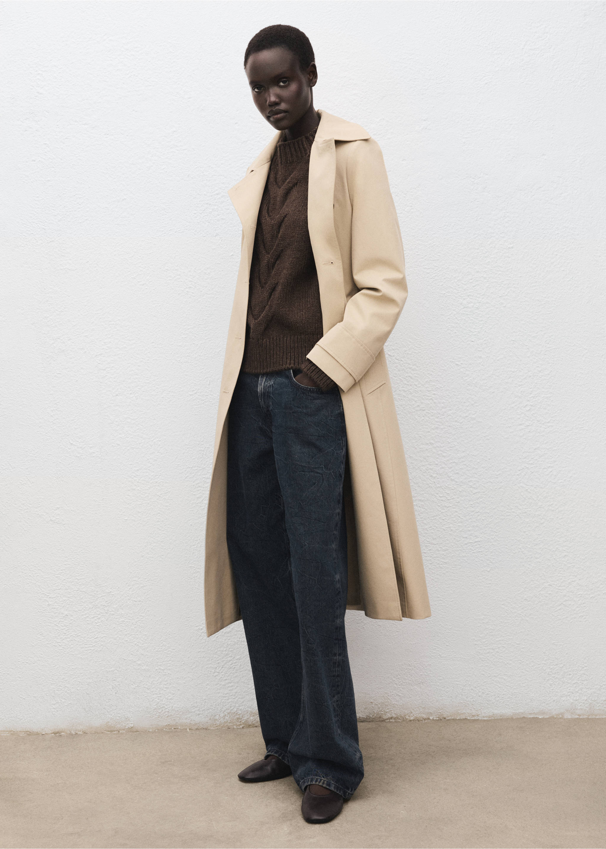 铂金斯领编织毛衣 - null, 褐色. Ref: 27011314-00.