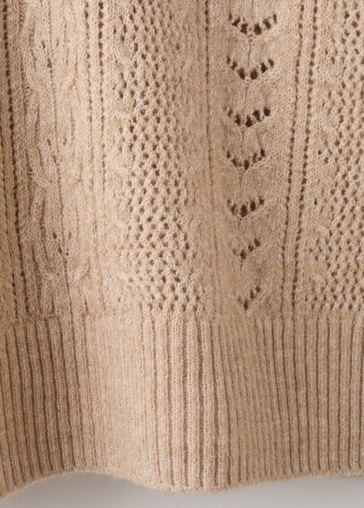 Openwork knit sweater — Medium Brown