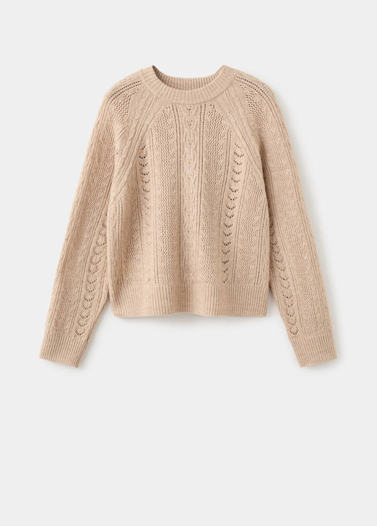 Openwork knit sweater — Medium Brown