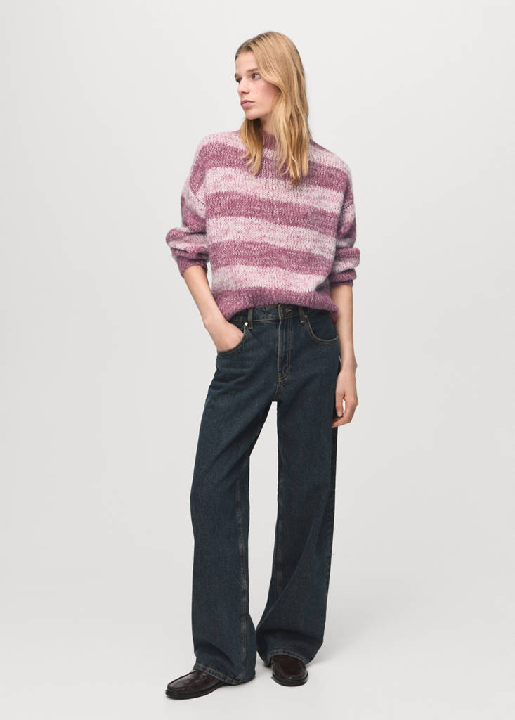Oversized striped sweater — Pastel Pink