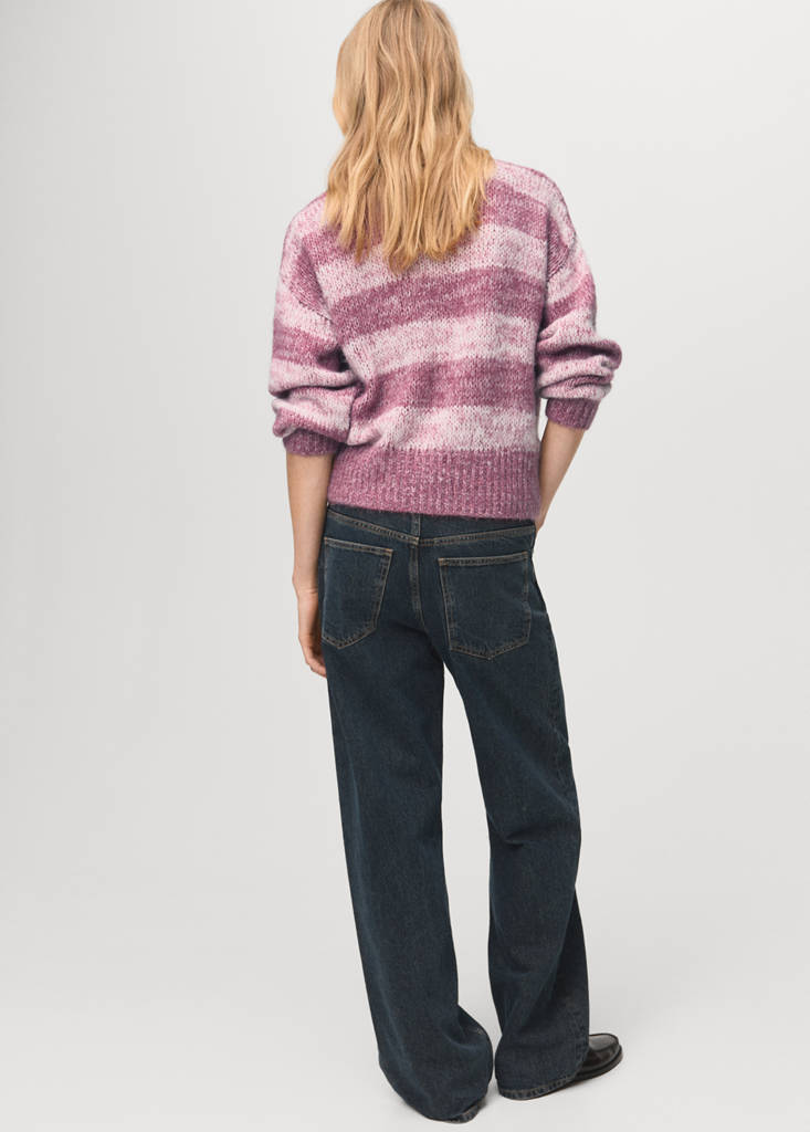 Oversized striped sweater — Pastel Pink