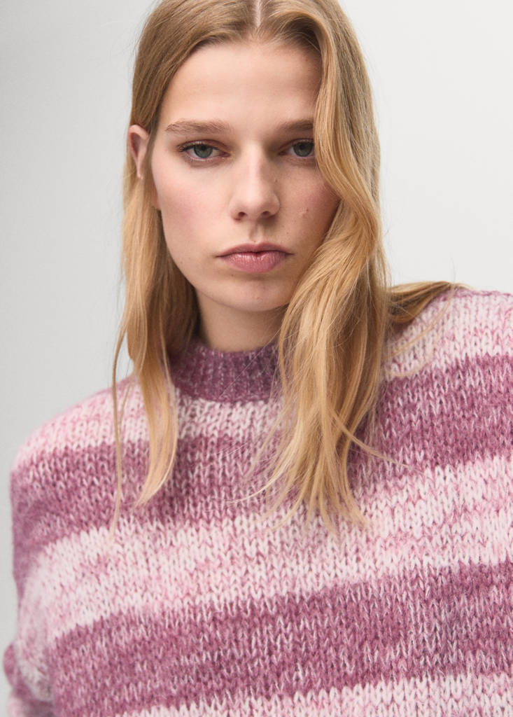 Oversized striped sweater — Pastel Pink