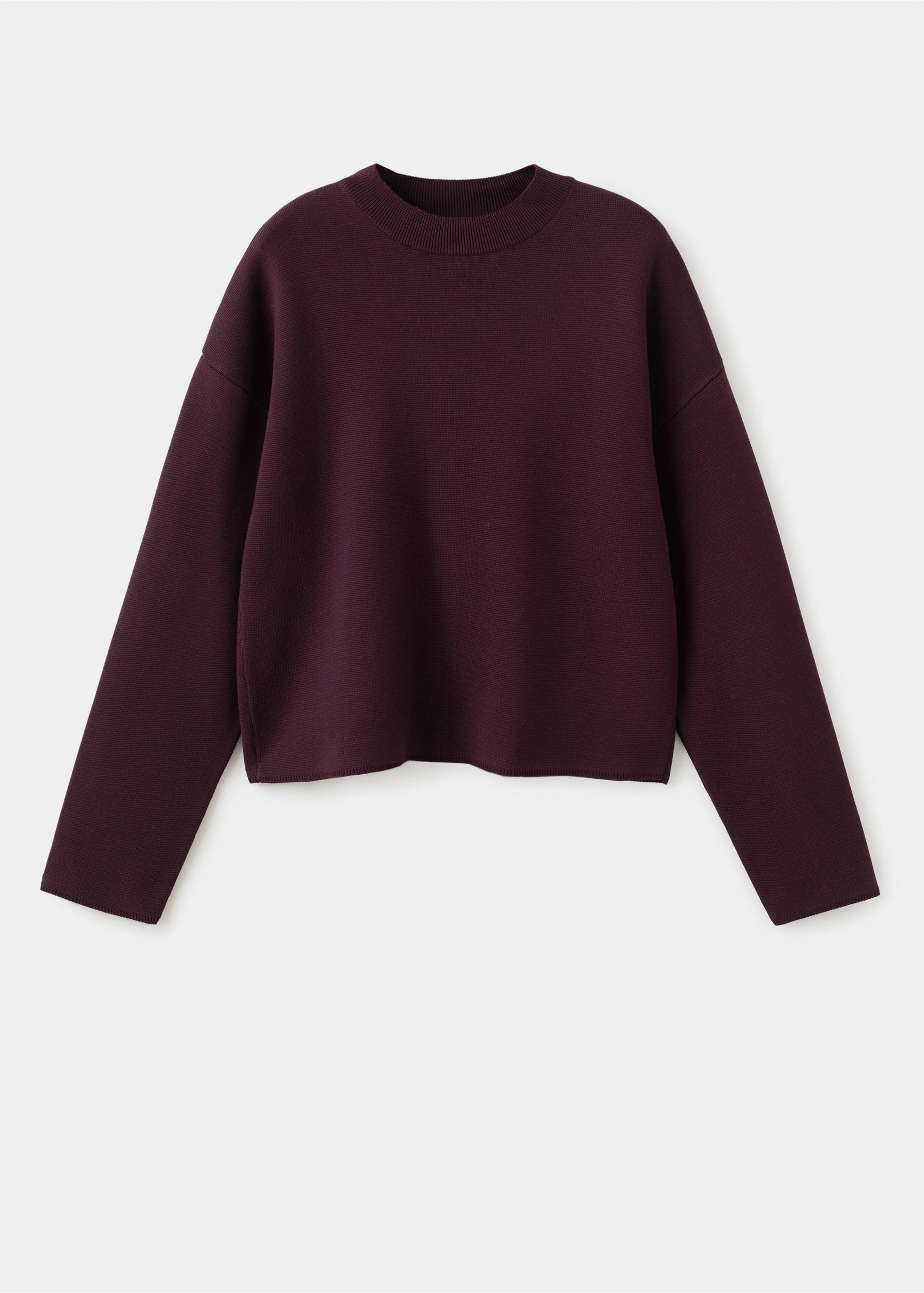 Pull en maille à col rond - Article sans modèle, Lie de vin. Ref: 27011318-00.