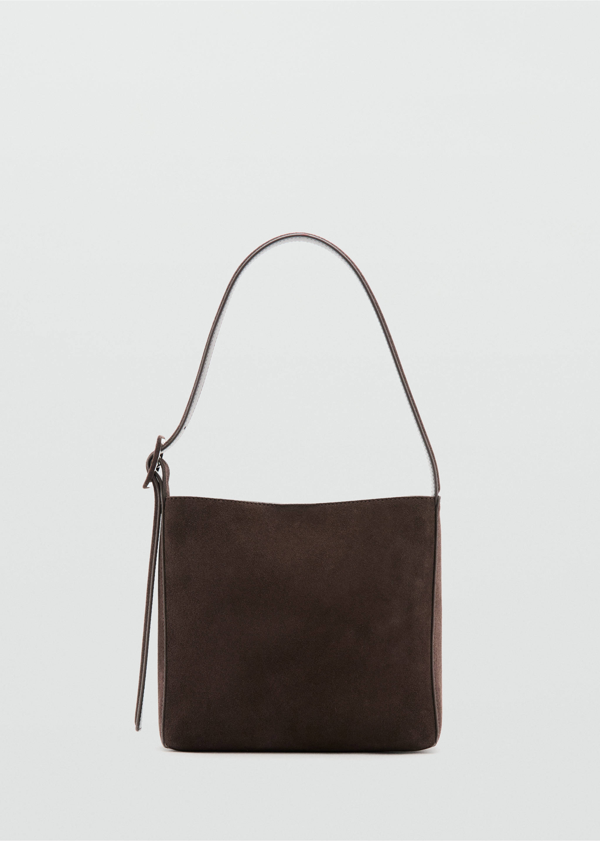Suede leather shopper bag - Article without model, Chocolate. Ref: 27011323-00.