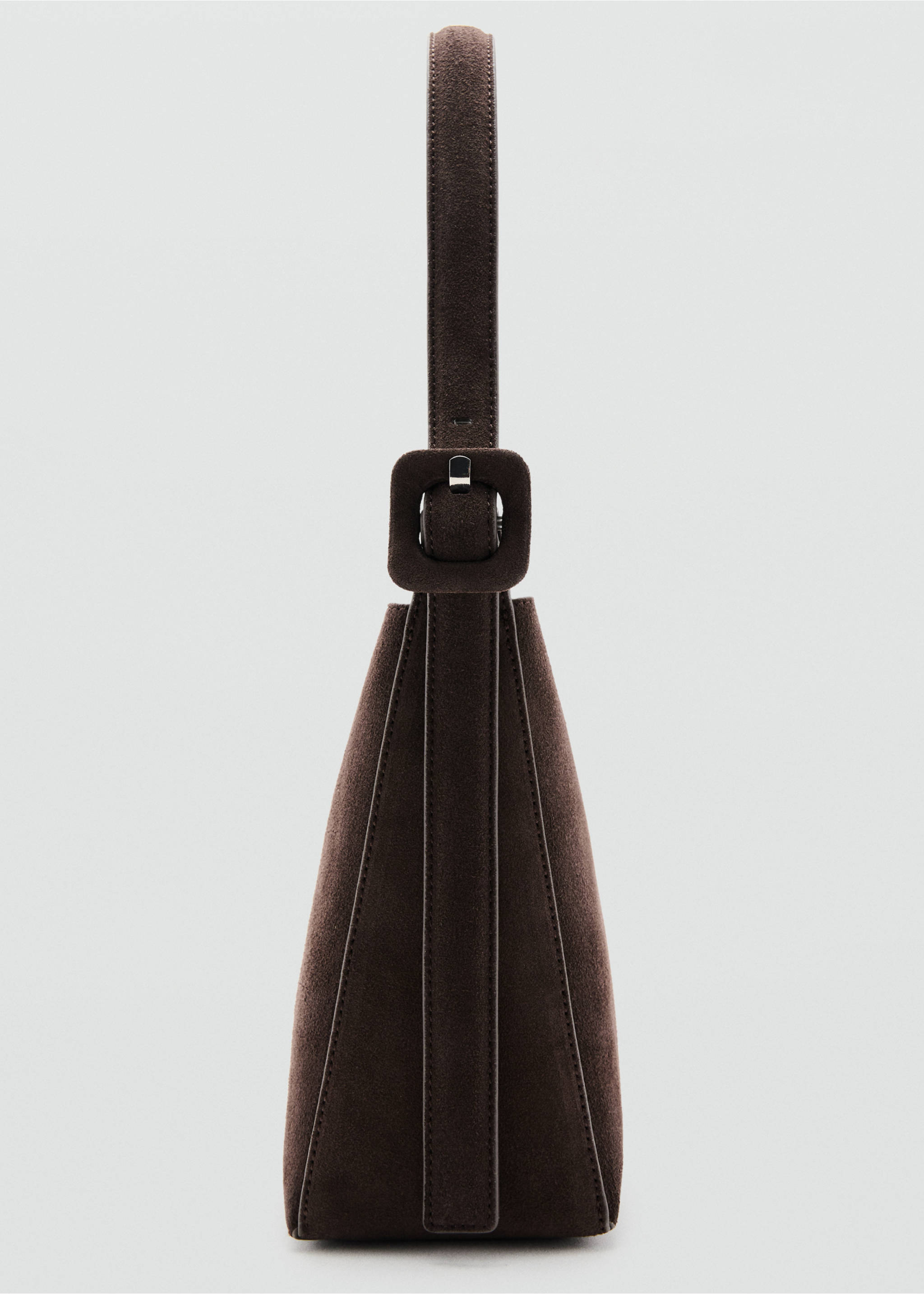 Suede leather shopper bag - Details of the article 1, Chocolate. Ref: 27011323-00.