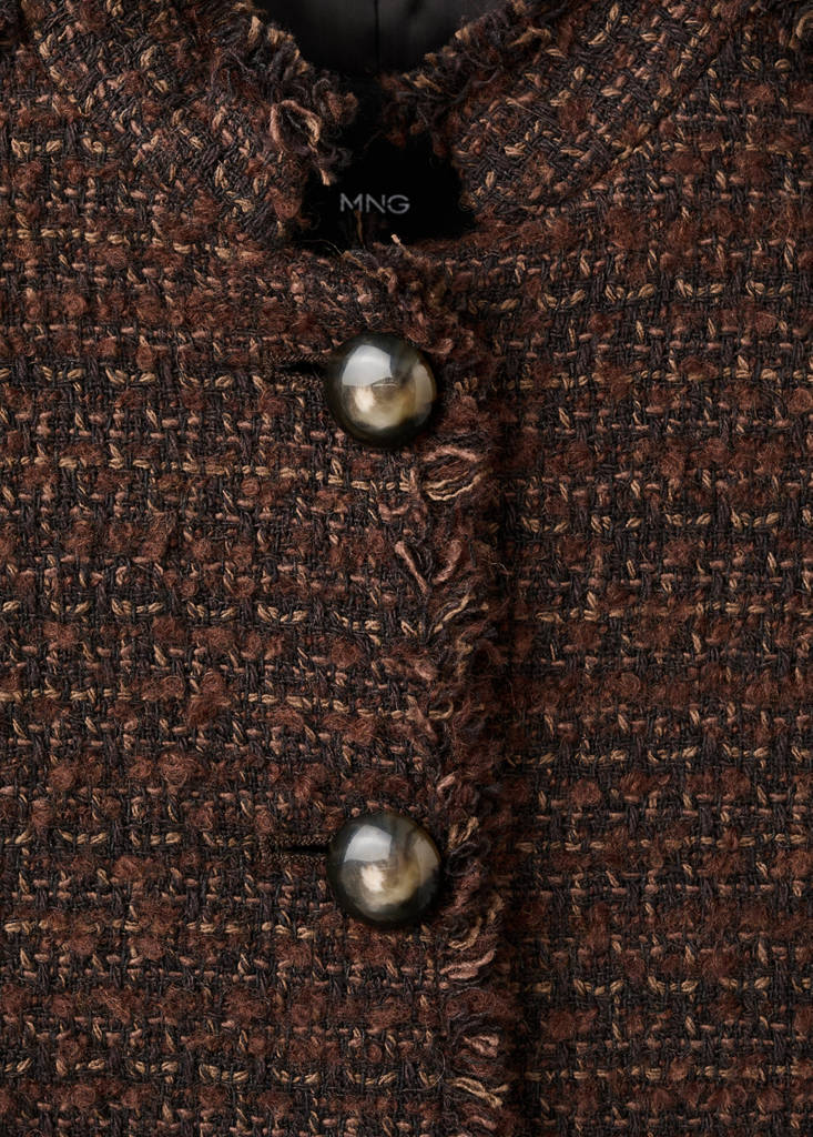 Tweed jacket with frayed ends — Brown