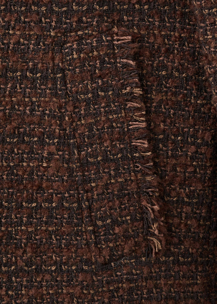 Tweed jacket with frayed ends — Brown