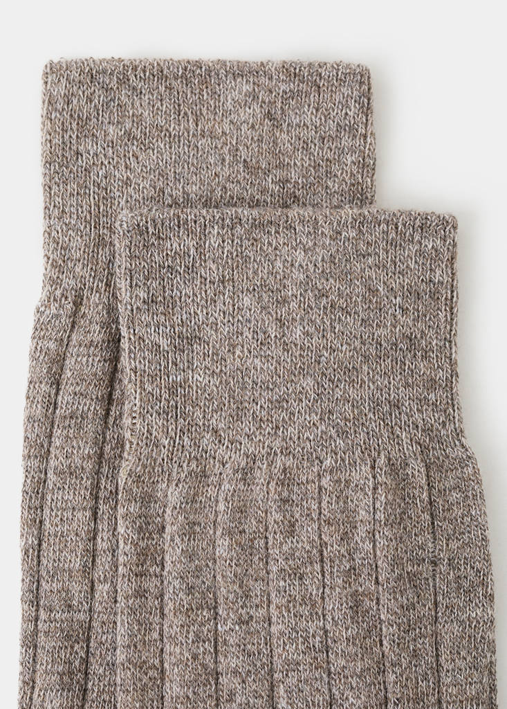 Ribbed cotton socks — Medium Brown