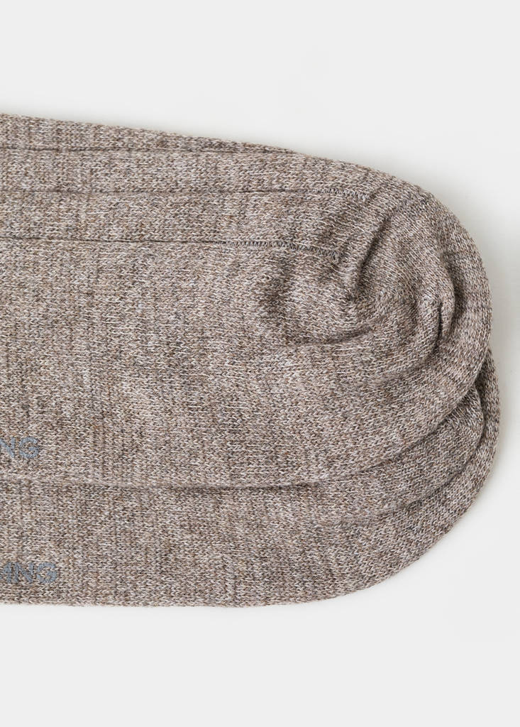 Ribbed cotton socks — Medium Brown