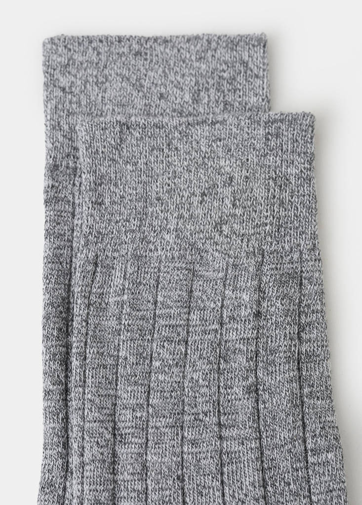 Ribbed cotton socks — Light Heather Grey
