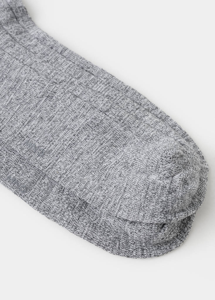 Ribbed cotton socks — Light Heather Grey