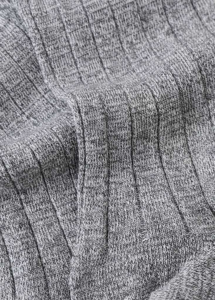Ribbed cotton socks — Light Heather Grey