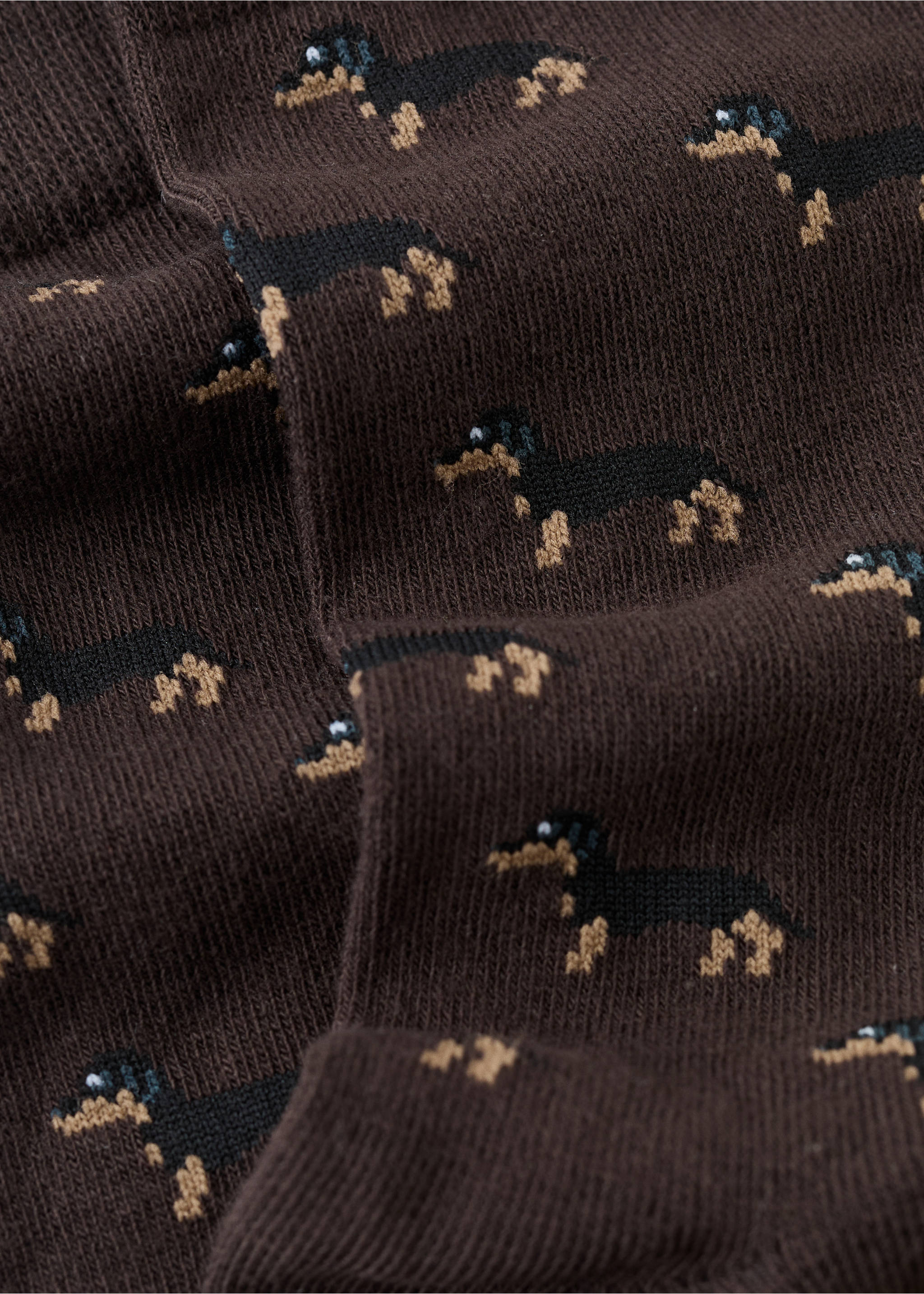 Calcetines algodón estampado perro - Detalle del artículo 0, Marrón. Ref: 27011332-00.