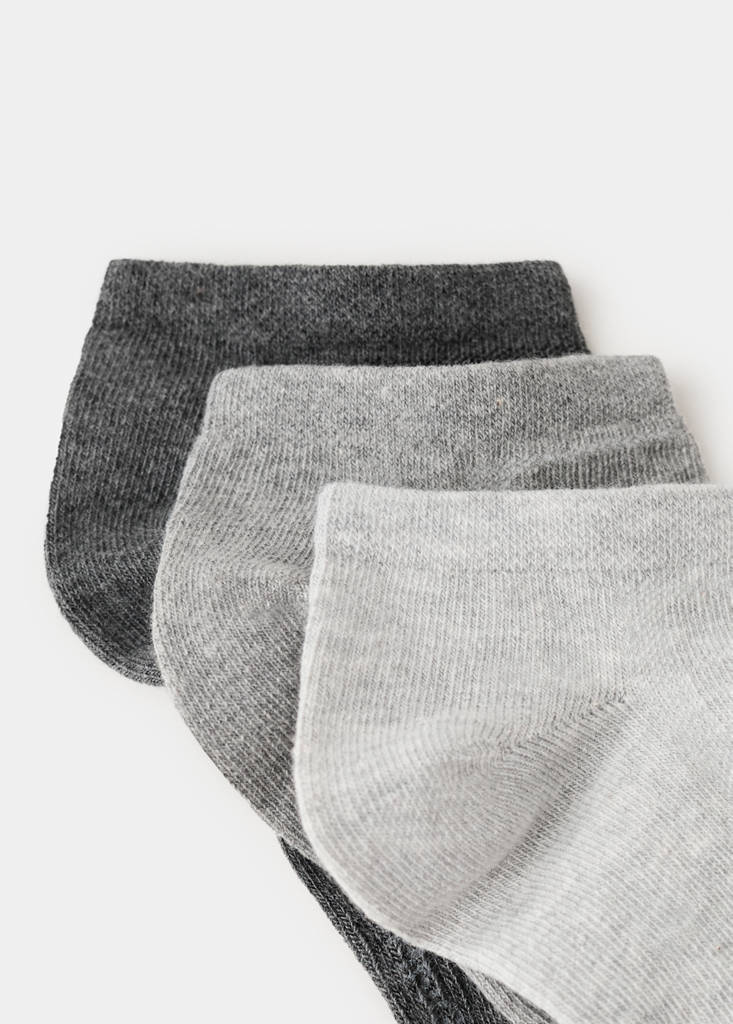 Pack of 3 cotton socks — Grey