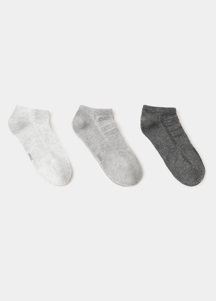 Pack of 3 cotton socks — Grey