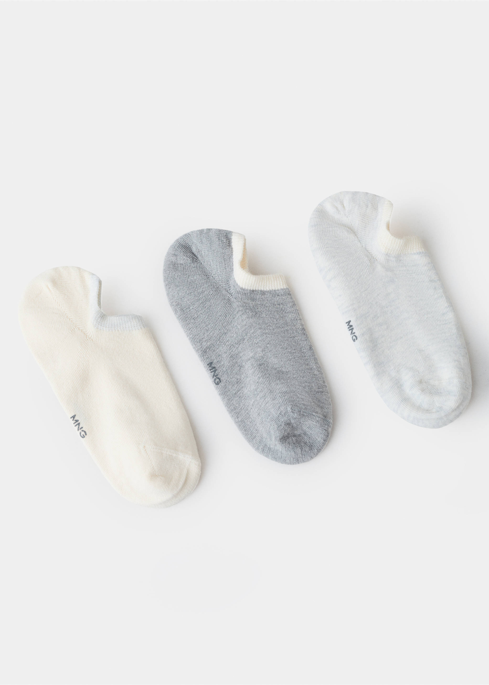 Pack 3 paires de chaussettes invisibles - Article sans modèle, Écru. Ref: 27011337-00.