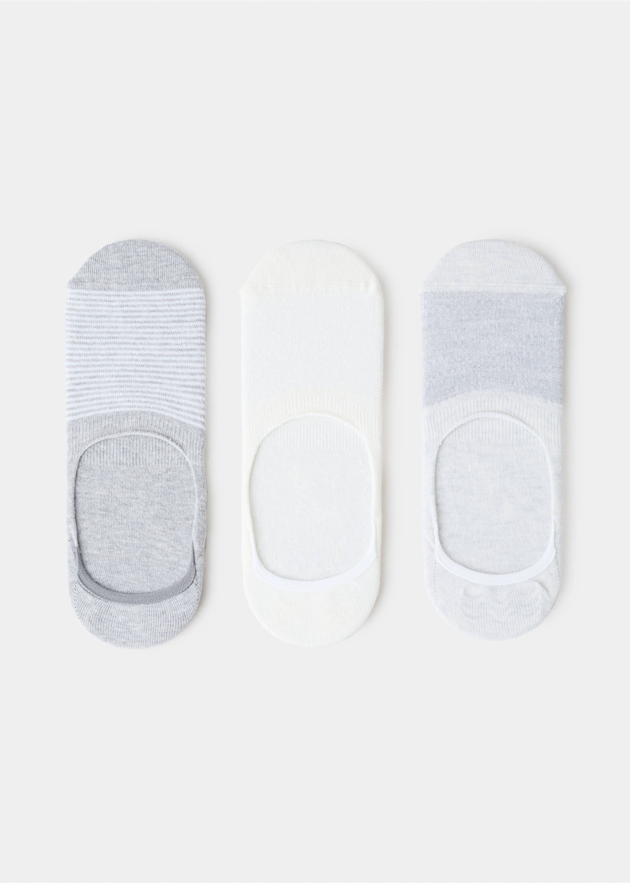 3-pack of invisible socks - Article without model, Light Heather Grey. Ref: 27011338-00.
