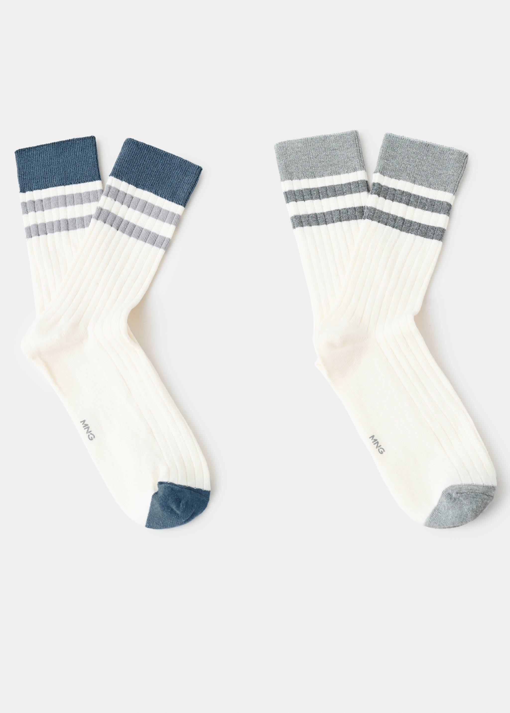 2er-Pack gestreifte Baumwollsocken - Artikel ohne Model