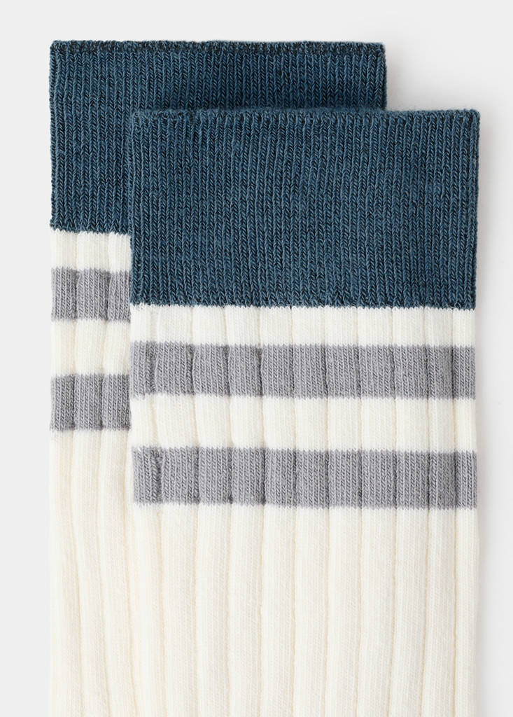 Pack of 2 striped cotton socks — Grey